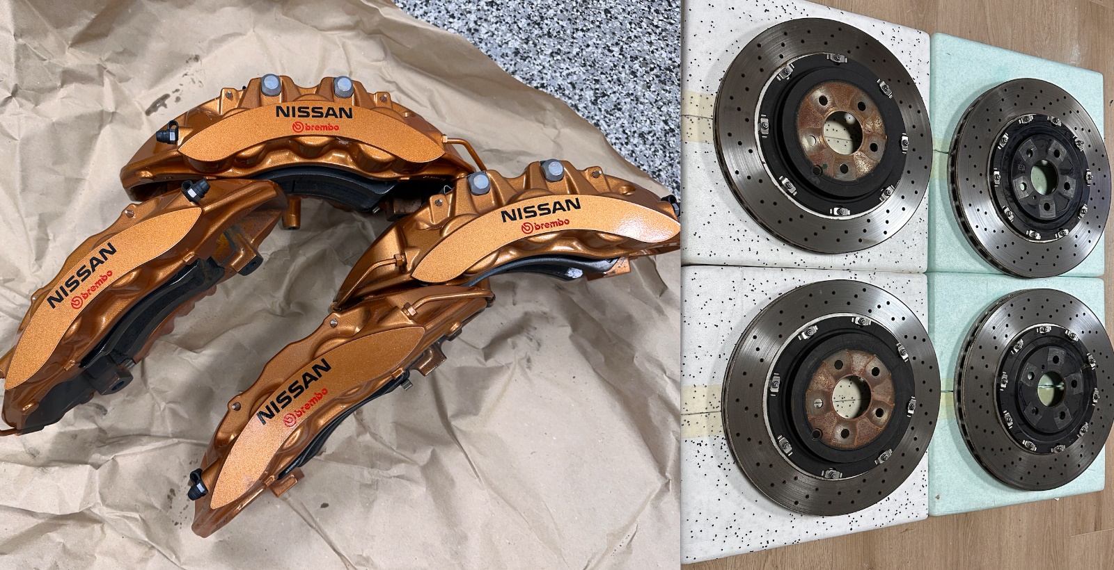 2021 Nissan GT-R GTR Complete OEM Brembo Brake Kit Calipers Rotors Pads Shieds
